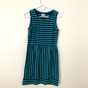 🎀LOFT Women's Turquoise/Navy Slip on Dress